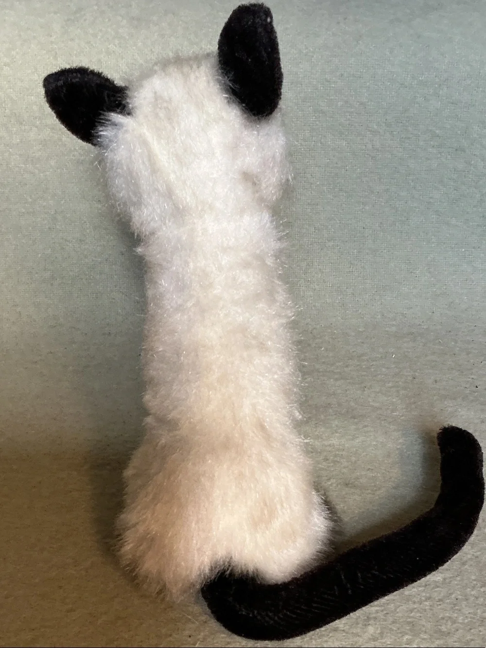 Plush Siamese-Style Cat Toy - Cream with Dark Brown Accents